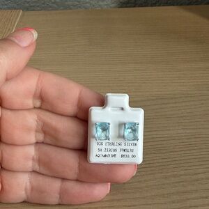 Aquamarine Sterling Silver Earrings